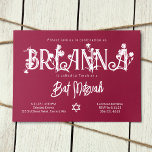 Botanismen Rosa Bat mitzvah Blommigt Brev Inbjudningar<br><div class="desc">Denna moderna bat mitzvah inbjudan till rosa är ännu attraktivare med roligt polka dots på baksidan. Den vackra vita typografin har blommor av vild som du kan flytta och ändra storlek på med din text för att göra den ännu mer unik! Botaniska teckningar kan bytas ut mot färg tillsammans med...</div>