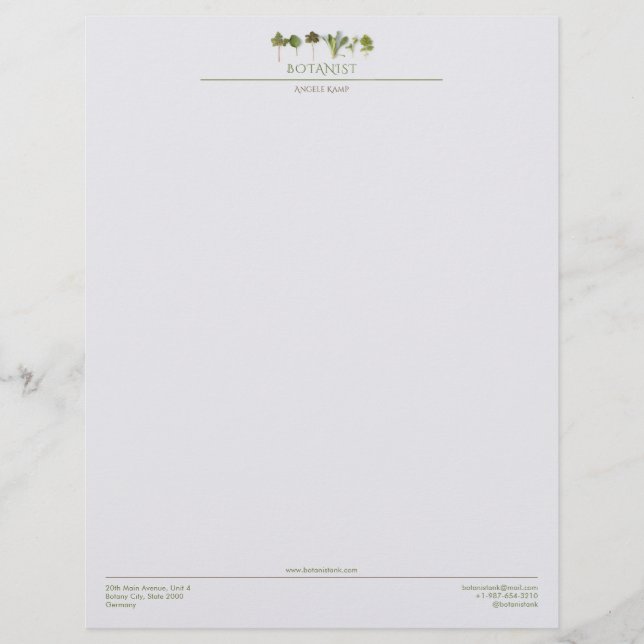 Botanist Business Brevhuvud (Framsida)