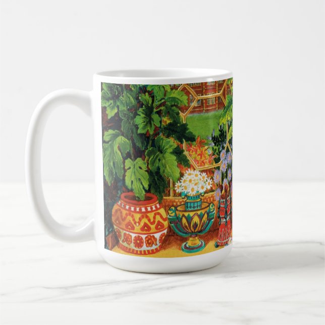 Botanist Cat av Louis Wain Kaffemugg (Vänster)