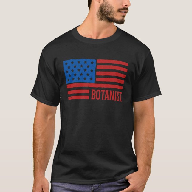 Botanist Distressed Grunge American Flag USA Patri T Shirt (Framsida)
