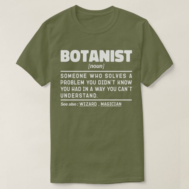 Botanist Noun Definition Botany Plant Älskare Cool T Shirt (Design framsida)