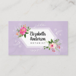 Botanist vattenfärgad blommigt boho visitkort