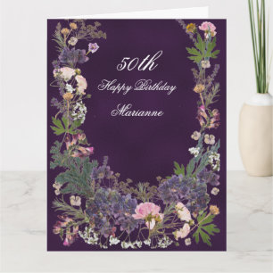 Botanistisk Blommigt om Moody Lila Kort
