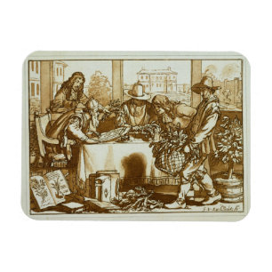 Botanists som undersöker växter (lithoen) magnet