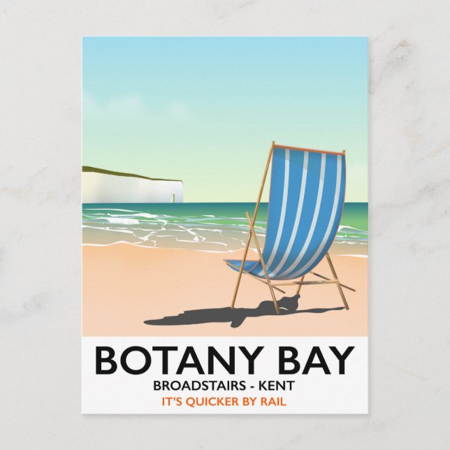 Botany Bay, Broadstairs Kent strand resor affisch Vykort (Framsida)