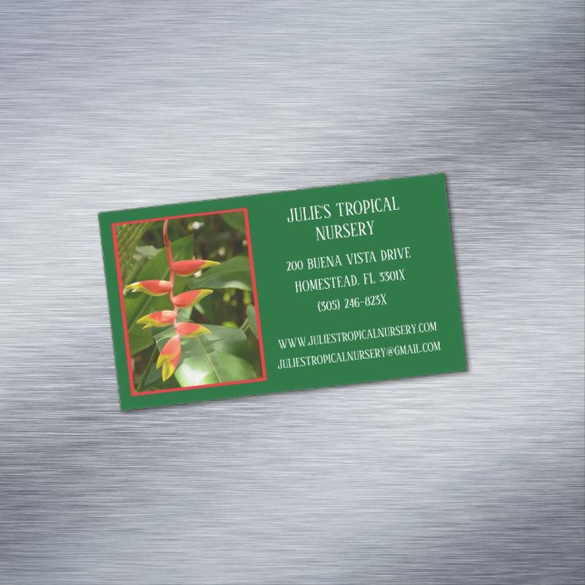 Botany Grönt Plant Nursery Tropical Plants Magnetiska Visitkort (In Situ)