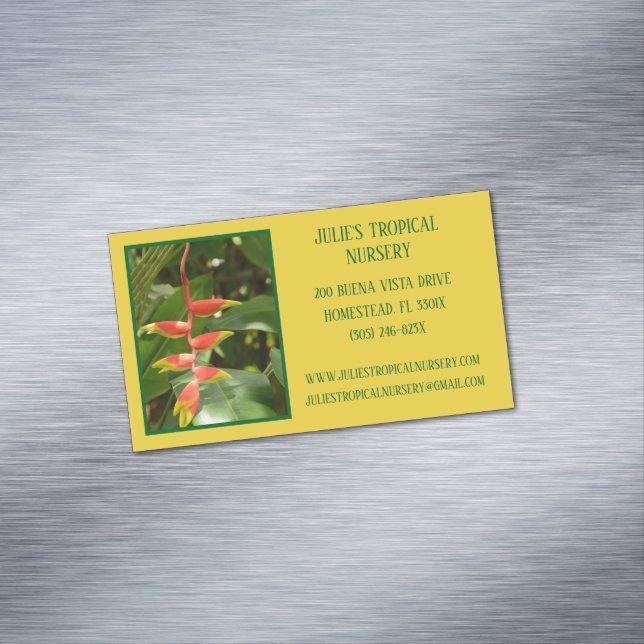 Botany Grönt Plant Nursery Tropical Plants Magnetiska Visitkort (In Situ)
