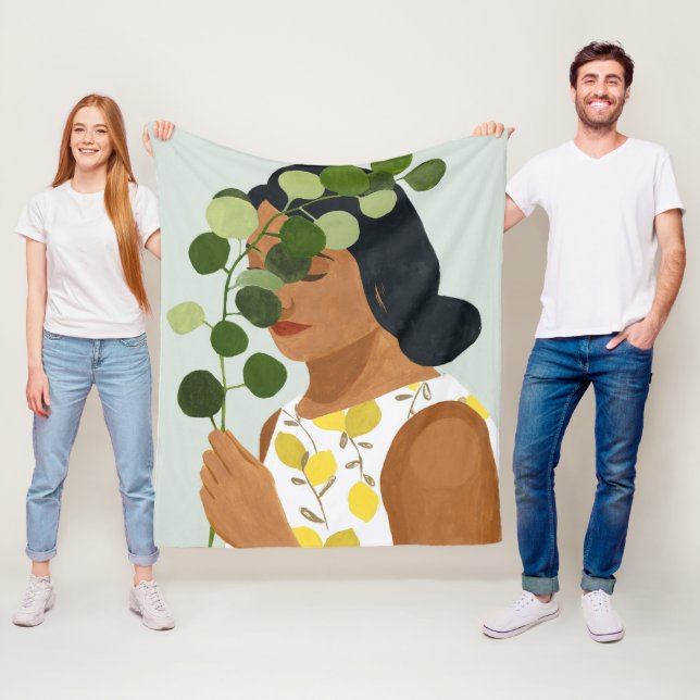 Botany Porträtt - Kvinnor med grön Fleecefilt (På plats)