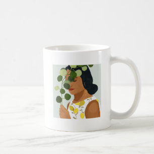 Botany Porträtt - Kvinnor med grön Kaffemugg