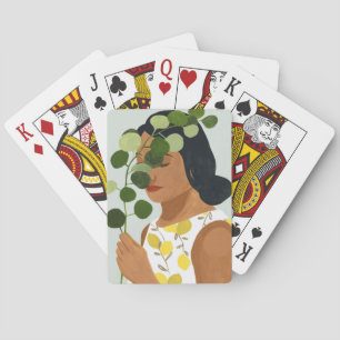 Botany Porträtt - Woman with Greenery Casinokort