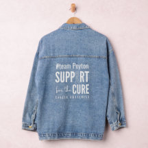 botemedel för cancerstöd, eget namn Denim Jacka