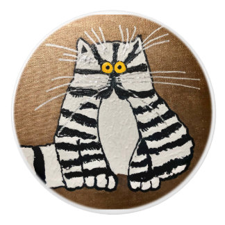Botero's Cat Ceramic Knob Knopp