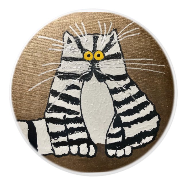 Botero's Cat Ceramic Knob Knopp (Framsidan)