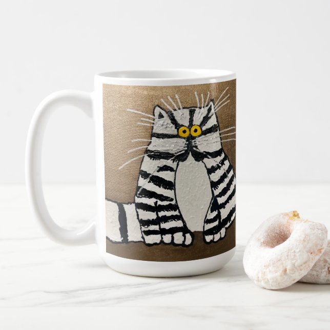 Botero's Cat-kaffe mugg (Med munk)