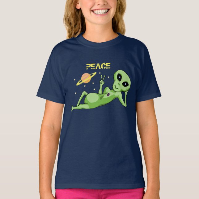 Bötfäller främmande flickor för fred den Jersey Tee Shirt (Framsida)