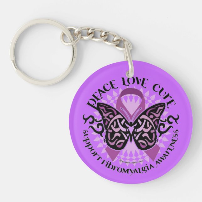 BotFibromyalgiafjäril Keychain (Framsidan)