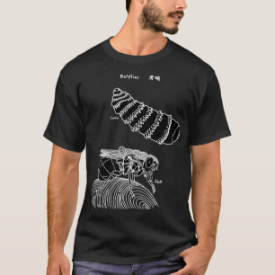 Botflularva och vuxen svart t shirt