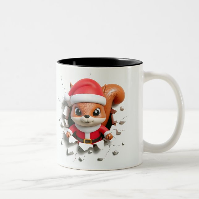 Both Side 3D Christmas | Merry Christmas Mug Två-Tonad Mugg (Höger)