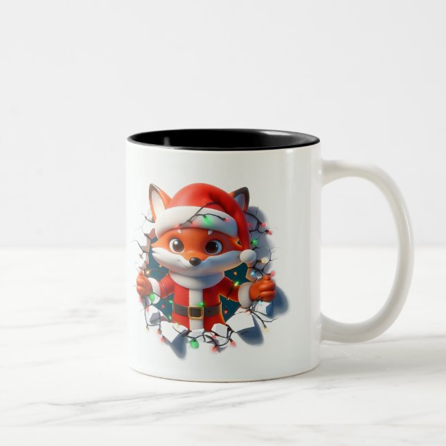 Both Side 3D Christmas | Merry Christmas Mug Två-Tonad Mugg (Höger)