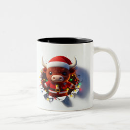 Both Side 3D Christmas | Merry Christmas Mug Två-Tonad Mugg