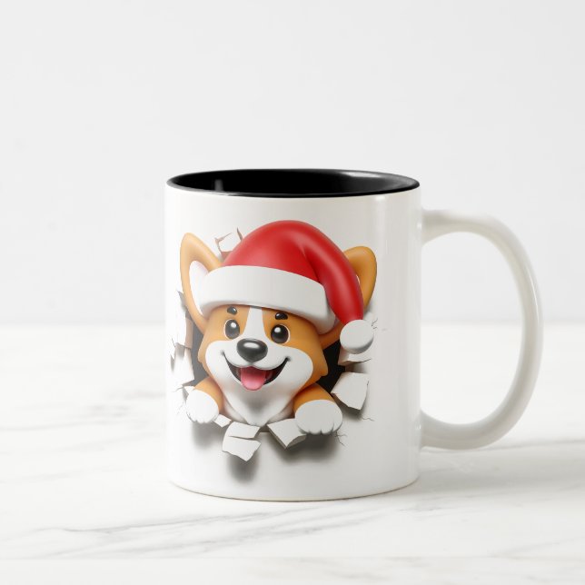 Both Side 3D Christmas | Merry Christmas Mug Två-Tonad Mugg (Höger)