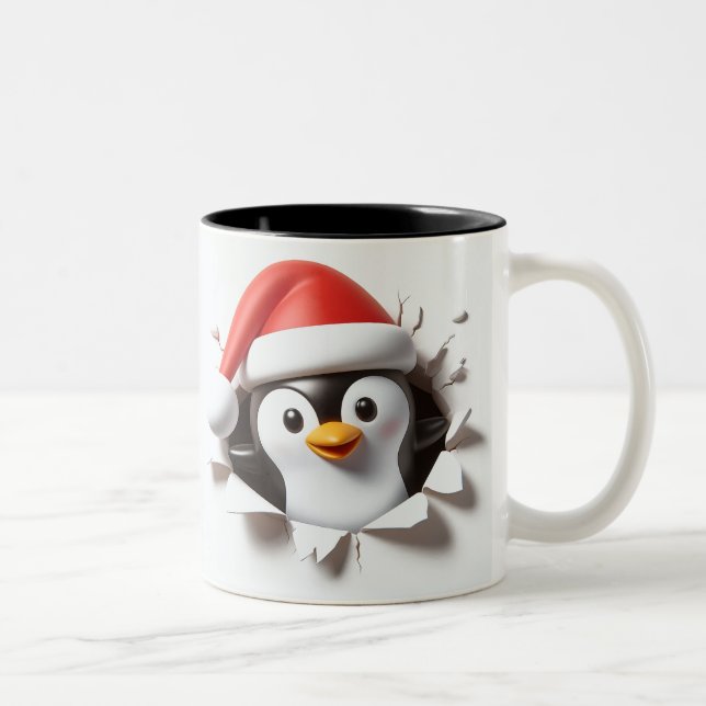 Both Side 3D Christmas | Merry Christmas Mug Två-Tonad Mugg (Höger)