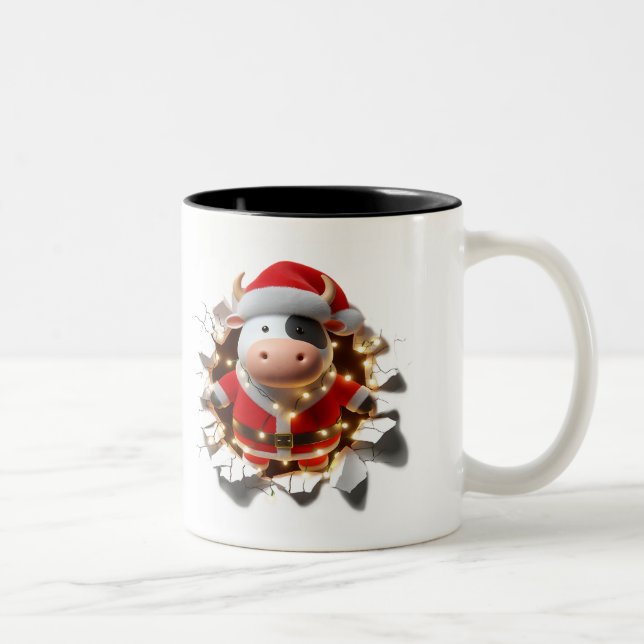 Both Side 3D Christmas | Merry Christmas Mug Två-Tonad Mugg (Höger)