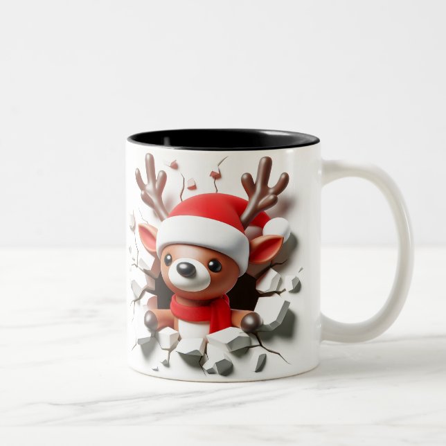 Both Side 3D Christmas | Merry Christmas Mug Två-Tonad Mugg (Höger)
