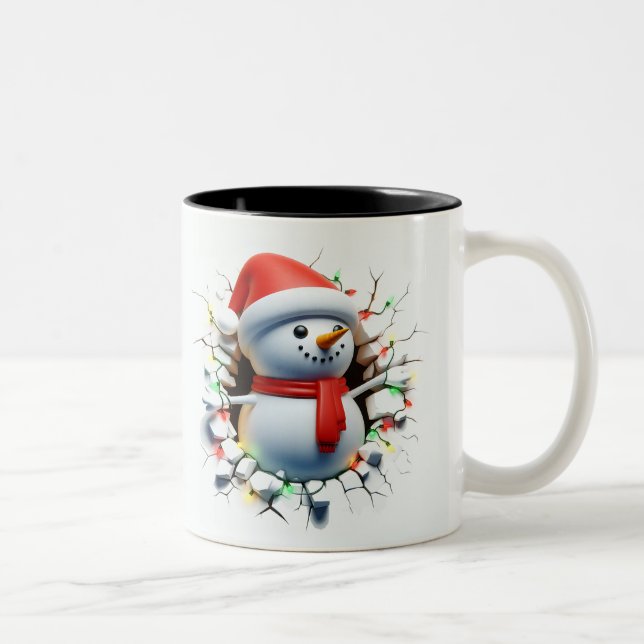 Both Side 3D Christmas | Merry Christmas Mug Två-Tonad Mugg (Höger)