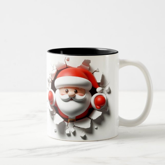 Both Side 3D Christmas | Merry Christmas Mug Två-Tonad Mugg (Höger)