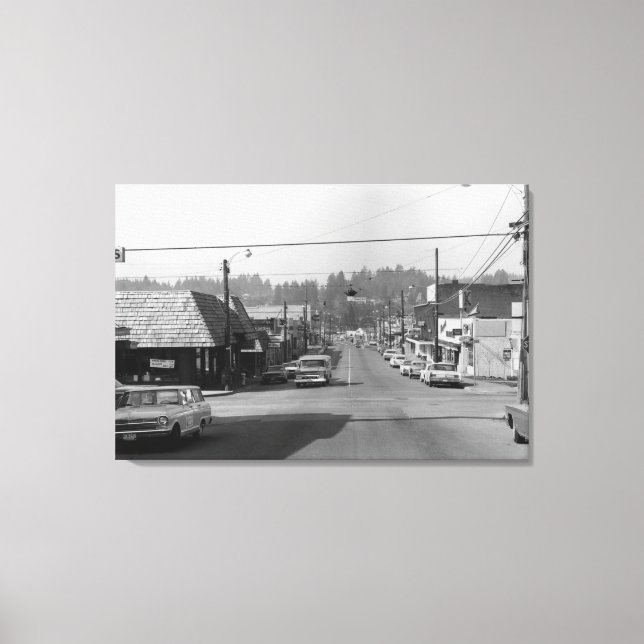 Bothell, WA - Fotografi på scenen i centrala städe Canvastryck (Framsida)