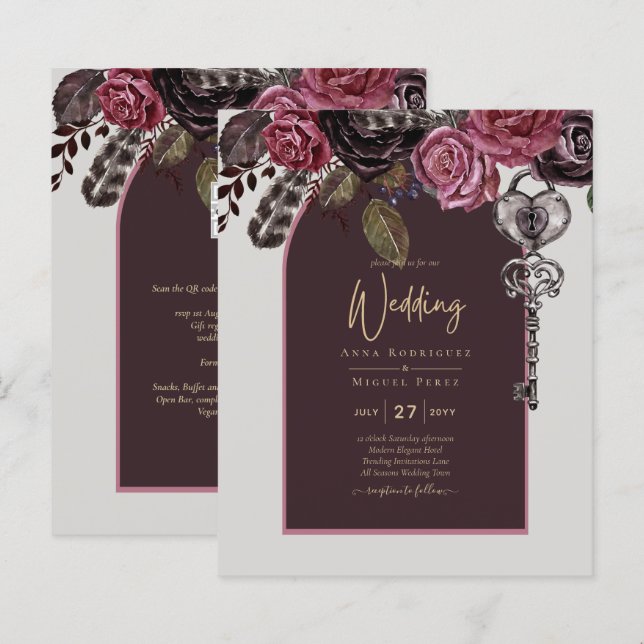 BOTHIC RO Burgundy Fall Wedding (Fram/baksida)