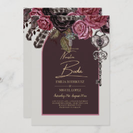 BOTHIC RO Burgundy Fall Wedding Inbjudningar