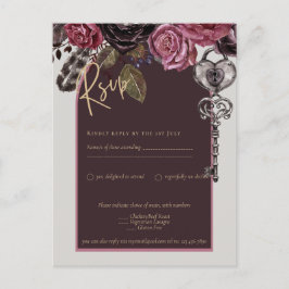 BOTHIC RO Burgundy Fall Wedding Vykort