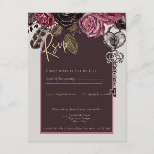 BOTHIC RO Burgundy Fall Wedding Vykort