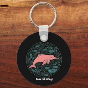Boto Rosa Floddelfin Vilda Djur Konst Matta Lax Nyckelring