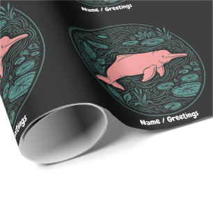 Boto Rosa Floddelfin Vilda Djur Konst Matta Lax Presentpapper