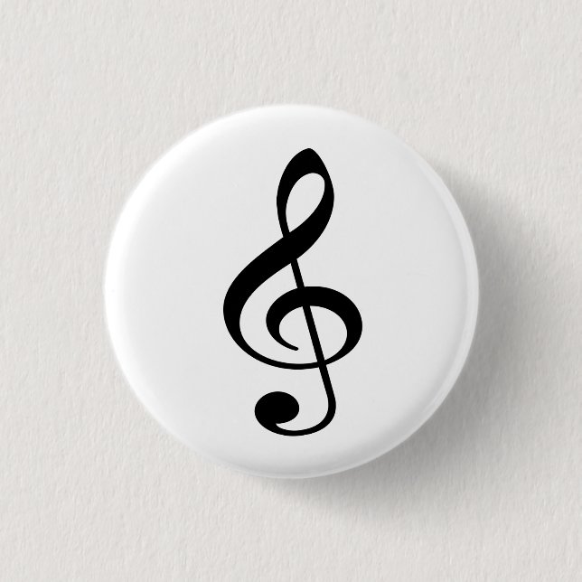 Bóton (Button) Clave de Sol Preta Knapp (Framsida)