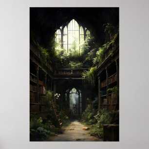 Botonisk gotisk bokbibliotek tryck, övergivet poster