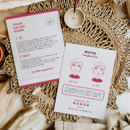 Botox Aftercare Instructions for Beauty Salon Visitkort