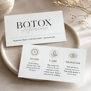 Botox Eftervård Beige Minimal Försiktig Mall Visitkort