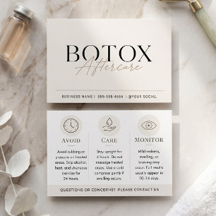 Botox Eftervård Beige Minimal Visitkort