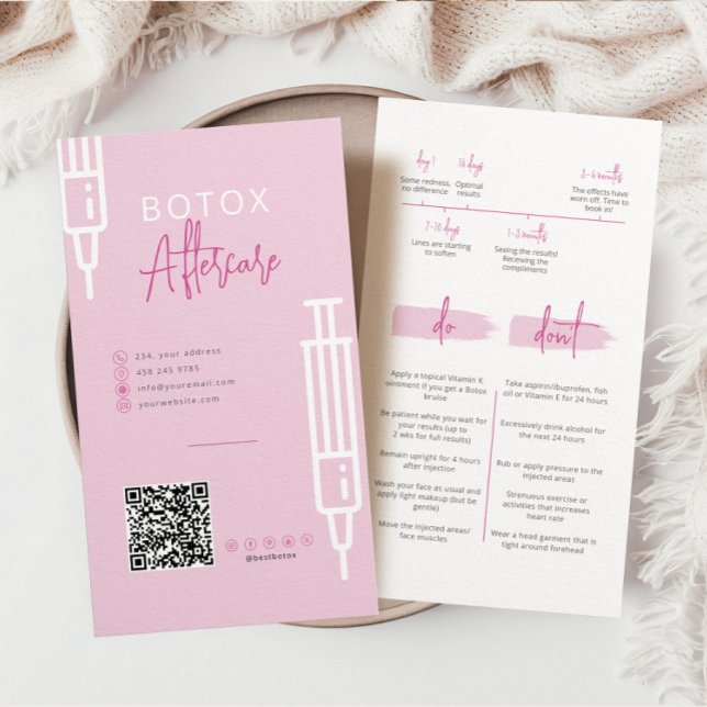 Botox-injektioner Eftervårdskort Tidslinje Gör Gör Visitkort (Skapare uppladdad)