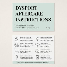 Botox Instruktionskort för eftervård Visitkort
