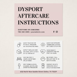 Botox Instruktionskort för eftervård Visitkort
