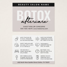 Botox Instruktionskort för eftervård Visitkort