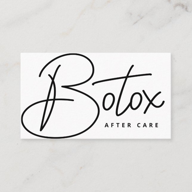 Botox Läppfyllnadsinstruktioner Redigerbar Eftervå Visitkort (Framsida)
