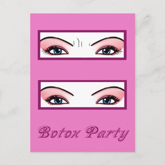 Botox Party Inbjudan Vykort (Framsida)
