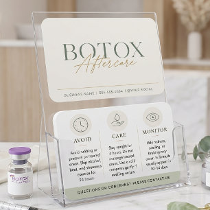 Botox Sage Green Minimala Eftervårdsinstruktioner Visitkort