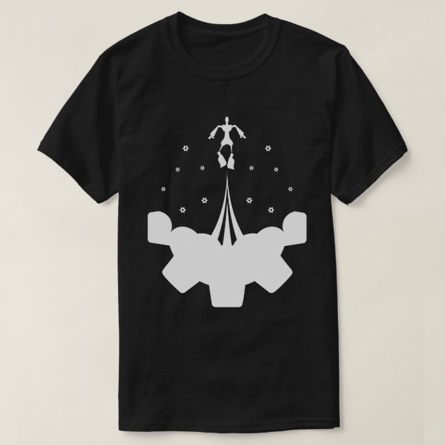 Bots ovanför molnen tee (Design framsida)